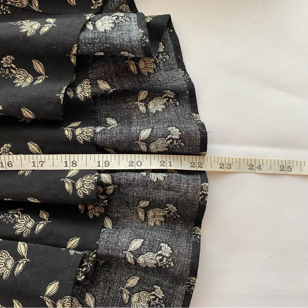 Muse Black/ Tan Sherry Paisley Baby Doll Bohemian Peasant Blouse Size Small - Picture 16 of 16